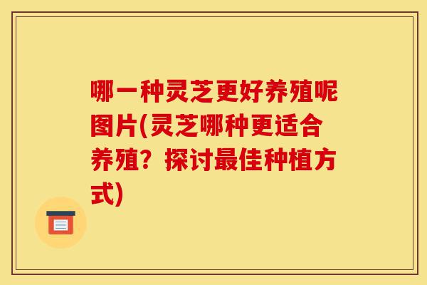 哪一种灵芝更好养殖呢图片(灵芝哪种更适合养殖?探讨最佳种植方式)-第1张图片-灵芝之家 哪一种灵芝更好养殖呢图片(灵芝哪种更适合养殖?探讨最佳种植方式)-第1张图片-灵芝之家