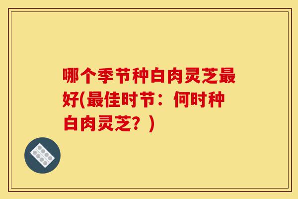 哪个季节种白肉灵芝最好(最佳时节:何时种白肉灵芝?)-第1张图片-灵芝之家 哪个季节种白肉灵芝最好(最佳时节:何时种白肉灵芝?)-第1张图片-灵芝之家