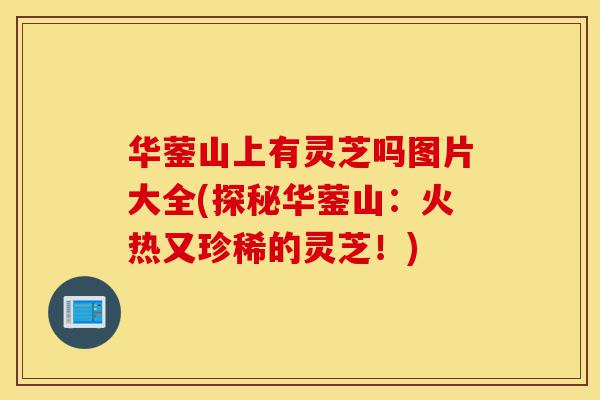 华蓥山上有灵芝吗图片大全(探秘华蓥山:火热又珍稀的灵芝!)-第1张图片-灵芝之家 华蓥山上有灵芝吗图片大全(探秘华蓥山:火热又珍稀的灵芝!)-第1张图片-灵芝之家
