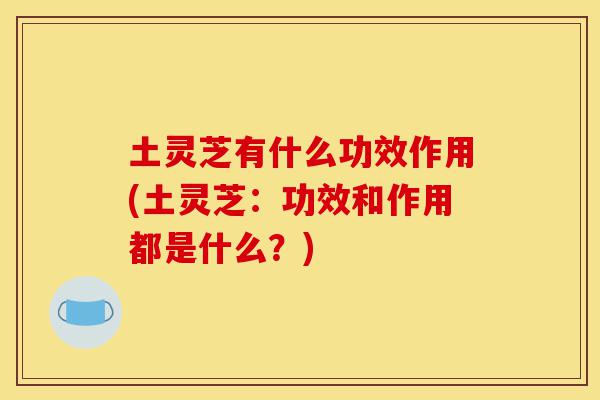 土灵芝有什么功效作用(土灵芝:功效和作用都是什么?)-第1张图片-灵芝之家 土灵芝有什么功效作用(土灵芝:功效和作用都是什么?)-第1张图片-灵芝之家