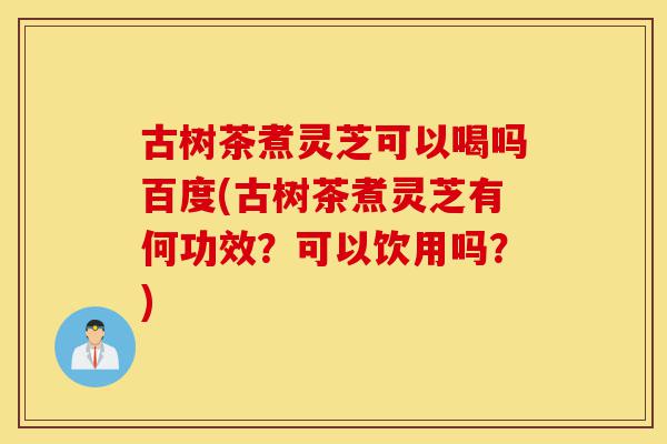古树茶煮灵芝可以喝吗百度(古树茶煮灵芝有何功效？可以饮用吗？)-第1张图片-灵芝之家