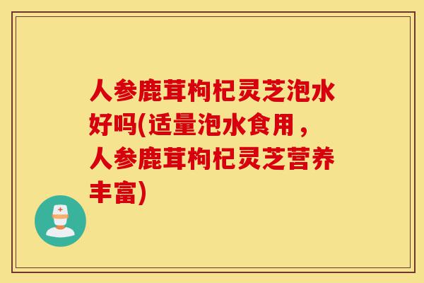 人参鹿茸枸杞灵芝泡水好吗(适量泡水食用,人参鹿茸枸杞灵芝营养丰富)-第1张图片-灵芝之家 人参鹿茸枸杞灵芝泡水好吗(适量泡水食用,人参鹿茸枸杞灵芝营养丰富)-第1张图片-灵芝之家