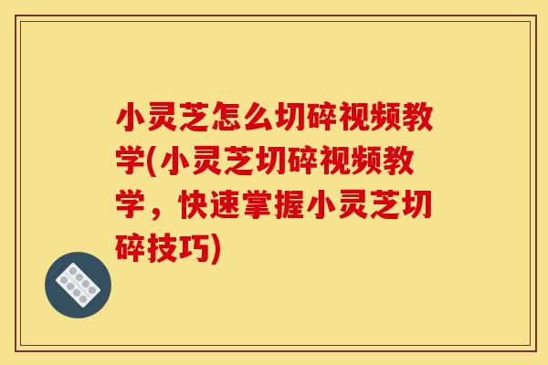 小灵芝怎么切碎视频教学(小灵芝切碎视频教学,快速掌握小灵芝切碎技巧)-第1张图片-灵芝之家 小灵芝怎么切碎视频教学(小灵芝切碎视频教学,快速掌握小灵芝切碎技巧)-第1张图片-灵芝之家