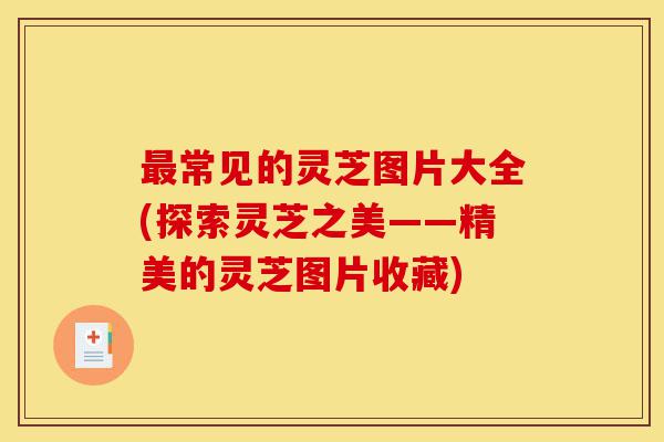最常见的灵芝图片大全(探索灵芝之美——精美的灵芝图片收藏)-第1张图片-灵芝之家 最常见的灵芝图片大全(探索灵芝之美——精美的灵芝图片收藏)-第1张图片-灵芝之家