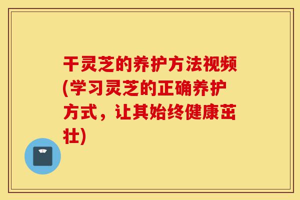 干灵芝的养护方法视频(学习灵芝的正确养护方式,让其始终健康茁壮)-第1张图片-灵芝之家 干灵芝的养护方法视频(学习灵芝的正确养护方式,让其始终健康茁壮)-第1张图片-灵芝之家