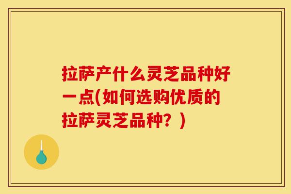 拉萨产什么灵芝品种好一点(如何选购优质的拉萨灵芝品种?)-第1张图片-灵芝之家 拉萨产什么灵芝品种好一点(如何选购优质的拉萨灵芝品种?)-第1张图片-灵芝之家