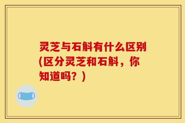 灵芝与石斛有什么区别(区分灵芝和石斛,你知道吗?)-第1张图片-灵芝之家 灵芝与石斛有什么区别(区分灵芝和石斛,你知道吗?)-第1张图片-灵芝之家