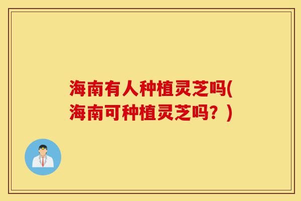 海南有人种植灵芝吗(海南可种植灵芝吗?)-第1张图片-灵芝之家 海南有人种植灵芝吗(海南可种植灵芝吗?)-第1张图片-灵芝之家