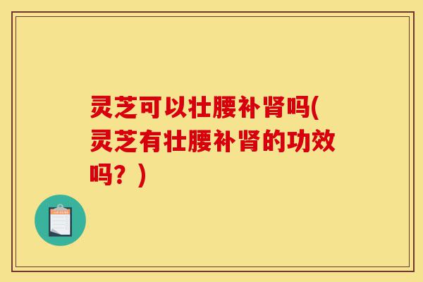 灵芝可以壮腰补肾吗(灵芝有壮腰补肾的功效吗?)-第1张图片-灵芝之家 灵芝可以壮腰补肾吗(灵芝有壮腰补肾的功效吗?)-第1张图片-灵芝之家