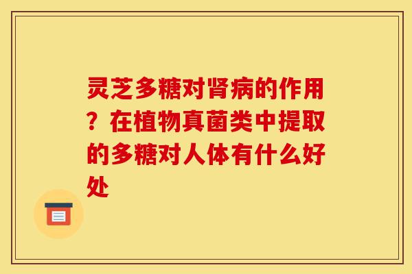 灵芝多糖对肾病的作用?在植物真菌类中提取的多糖对人体有什么好处-第1张图片-灵芝之家 灵芝多糖对肾病的作用?在植物真菌类中提取的多糖对人体有什么好处-第1张图片-灵芝之家