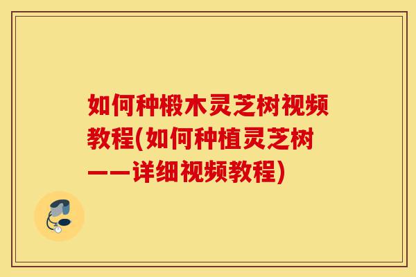 如何种椴木灵芝树视频教程(如何种植灵芝树——详细视频教程)-第1张图片-灵芝之家 如何种椴木灵芝树视频教程(如何种植灵芝树——详细视频教程)-第1张图片-灵芝之家