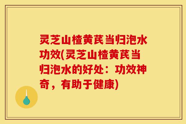 灵芝山楂黄芪当归泡水功效(灵芝山楂黄芪当归泡水的好处：功效神奇，有助于健康)-第1张图片-灵芝之家