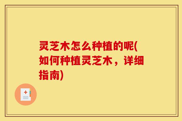 灵芝木怎么种植的呢(如何种植灵芝木,详细指南)-第1张图片-灵芝之家 灵芝木怎么种植的呢(如何种植灵芝木,详细指南)-第1张图片-灵芝之家