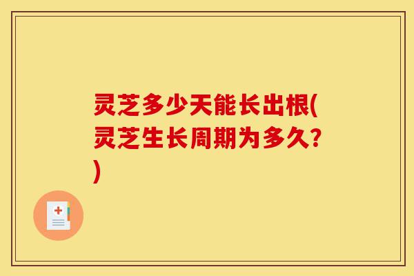 灵芝多少天能长出根(灵芝生长周期为多久?)-第1张图片-灵芝之家 灵芝多少天能长出根(灵芝生长周期为多久?)-第1张图片-灵芝之家