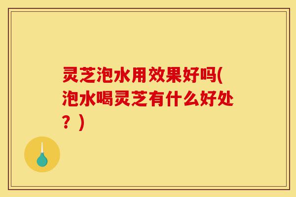 灵芝泡水用效果好吗(泡水喝灵芝有什么好处？)-第1张图片-灵芝之家