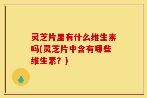 灵芝片里有什么维生素吗(灵芝片中含有哪些维生素?)-第1张图片-灵芝之家 灵芝片里有什么维生素吗(灵芝片中含有哪些维生素?)-第1张图片-灵芝之家