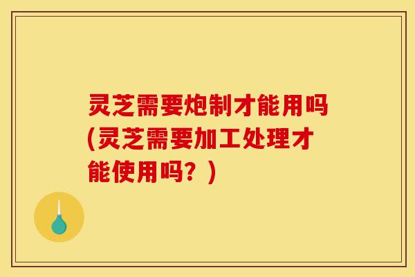 灵芝需要炮制才能用吗(灵芝需要加工处理才能使用吗?)-第1张图片-灵芝之家 灵芝需要炮制才能用吗(灵芝需要加工处理才能使用吗?)-第1张图片-灵芝之家
