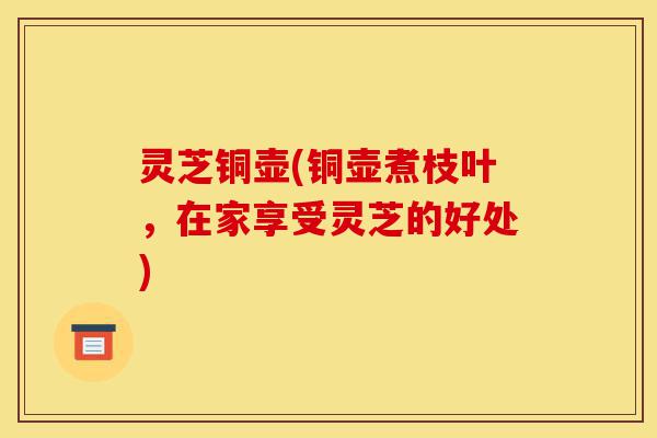 灵芝铜壶(铜壶煮枝叶,在家享受灵芝的好处)-第1张图片-灵芝之家 灵芝铜壶(铜壶煮枝叶,在家享受灵芝的好处)-第1张图片-灵芝之家