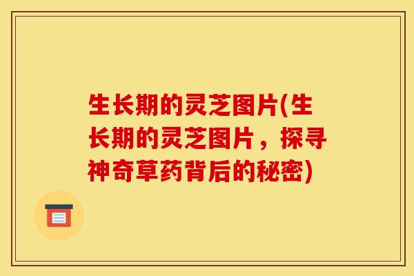 生长期的灵芝图片(生长期的灵芝图片，探寻神奇草药背后的秘密)-第1张图片-灵芝之家