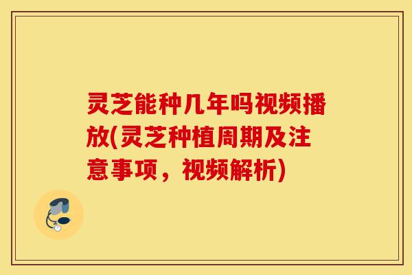 灵芝能种几年吗视频播放(灵芝种植周期及注意事项，视频解析)-第1张图片-灵芝之家