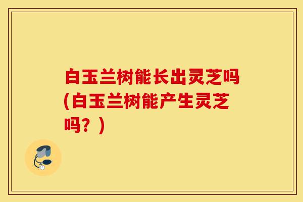 白玉兰树能长出灵芝吗(白玉兰树能产生灵芝吗?)-第1张图片-灵芝之家 白玉兰树能长出灵芝吗(白玉兰树能产生灵芝吗?)-第1张图片-灵芝之家