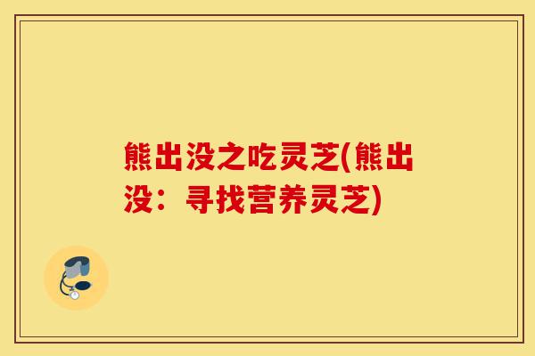 熊出没之吃灵芝(熊出没:寻找营养灵芝)-第1张图片-灵芝之家 熊出没之吃灵芝(熊出没:寻找营养灵芝)-第1张图片-灵芝之家