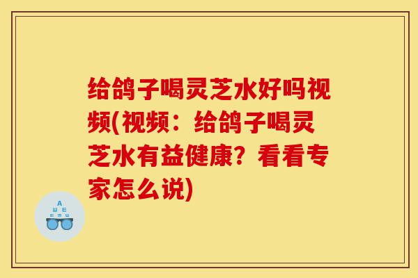 给鸽子喝灵芝水好吗视频(视频:给鸽子喝灵芝水有益健康?看看专家怎么说)-第1张图片-灵芝之家 给鸽子喝灵芝水好吗视频(视频:给鸽子喝灵芝水有益健康?看看专家怎么说)-第1张图片-灵芝之家