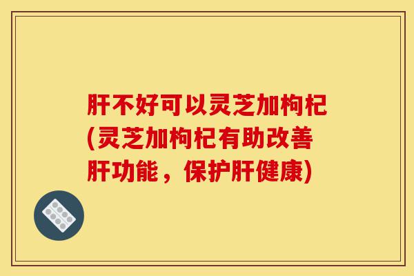 肝不好可以灵芝加枸杞(灵芝加枸杞有助改善肝功能，保护肝健康)-第1张图片-灵芝之家