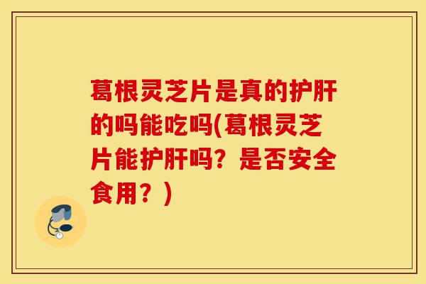 葛根灵芝片是真的护肝的吗能吃吗(葛根灵芝片能护肝吗?是否安全食用?)-第1张图片-灵芝之家 葛根灵芝片是真的护肝的吗能吃吗(葛根灵芝片能护肝吗?是否安全食用?)-第1张图片-灵芝之家