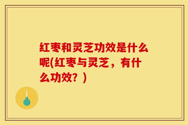 红枣和灵芝功效是什么呢(红枣与灵芝，有什么功效？)-第1张图片-灵芝之家