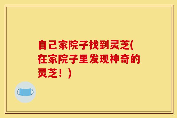 自己家院子找到灵芝(在家院子里发现神奇的灵芝!)-第1张图片-灵芝之家 自己家院子找到灵芝(在家院子里发现神奇的灵芝!)-第1张图片-灵芝之家