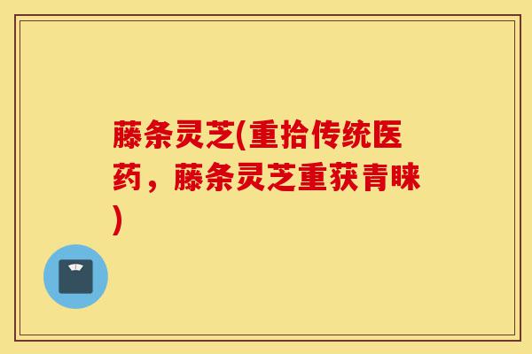 藤条灵芝(重拾传统医药，藤条灵芝重获青睐)-第1张图片-灵芝之家