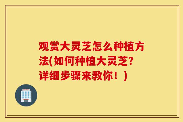 观赏大灵芝怎么种植方法(如何种植大灵芝？详细步骤来教你！)-第1张图片-灵芝之家