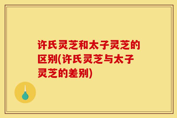 许氏灵芝和太子灵芝的区别(许氏灵芝与太子灵芝的差别)-第1张图片-灵芝之家 许氏灵芝和太子灵芝的区别(许氏灵芝与太子灵芝的差别)-第1张图片-灵芝之家