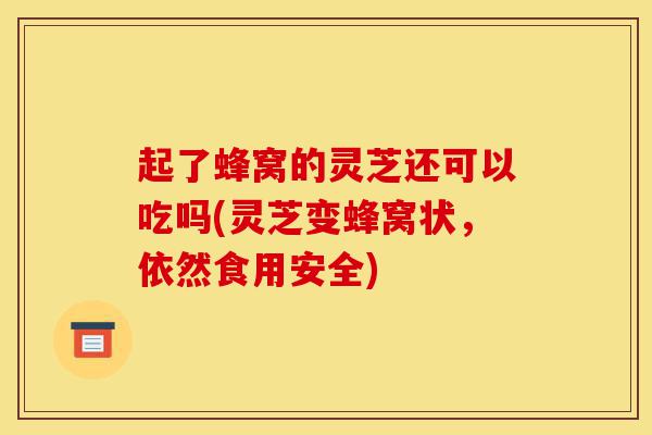 起了蜂窝的灵芝还可以吃吗(灵芝变蜂窝状,依然食用安全)-第1张图片-灵芝之家 起了蜂窝的灵芝还可以吃吗(灵芝变蜂窝状,依然食用安全)-第1张图片-灵芝之家