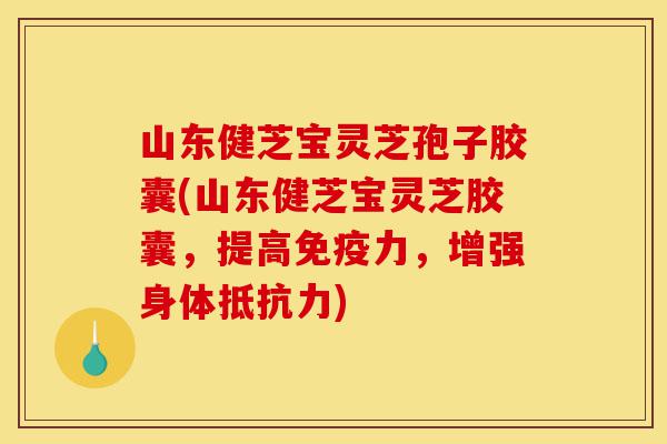 山东健芝宝灵芝孢子胶囊(山东健芝宝灵芝胶囊，提高免疫力，增强身体抵抗力)-第1张图片-灵芝之家