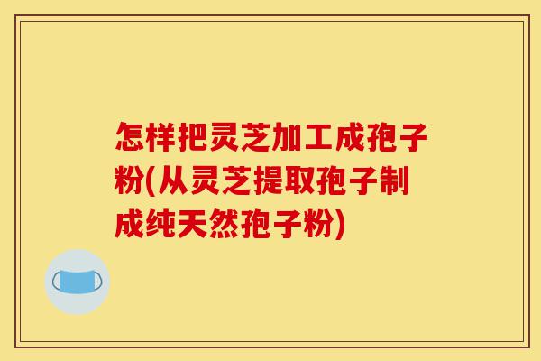 怎样把灵芝加工成孢子粉(从灵芝提取孢子制成纯天然孢子粉)-第1张图片-灵芝之家 怎样把灵芝加工成孢子粉(从灵芝提取孢子制成纯天然孢子粉)-第1张图片-灵芝之家