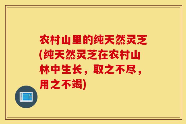 农村山里的纯天然灵芝(纯天然灵芝在农村山林中生长，取之不尽，用之不竭)-第1张图片-灵芝之家