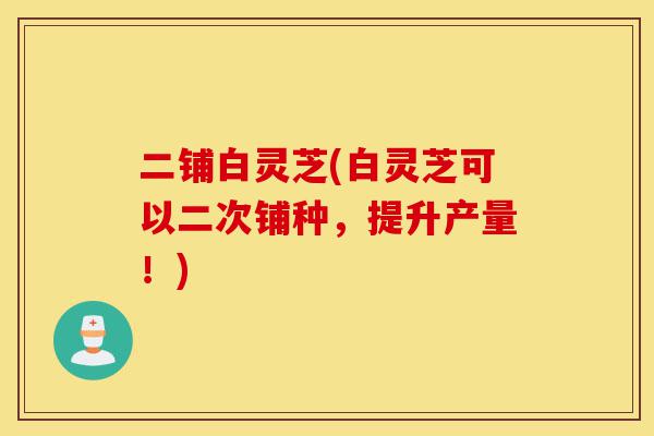 二铺白灵芝(白灵芝可以二次铺种,提升产量!)-第1张图片-灵芝之家 二铺白灵芝(白灵芝可以二次铺种,提升产量!)-第1张图片-灵芝之家