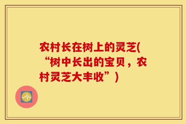 农村长在树上的灵芝(“树中长出的宝贝,农村灵芝大丰收”)-第1张图片-灵芝之家 农村长在树上的灵芝(“树中长出的宝贝,农村灵芝大丰收”)-第1张图片-灵芝之家