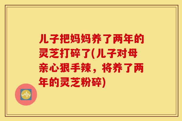 儿子把妈妈养了两年的灵芝打碎了(儿子对母亲心狠手辣,将养了两年的灵芝粉碎)-第1张图片-灵芝之家 儿子把妈妈养了两年的灵芝打碎了(儿子对母亲心狠手辣,将养了两年的灵芝粉碎)-第1张图片-灵芝之家