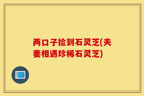 两口子捡到石灵芝(夫妻相遇珍稀石灵芝)-第1张图片-灵芝之家 两口子捡到石灵芝(夫妻相遇珍稀石灵芝)-第1张图片-灵芝之家