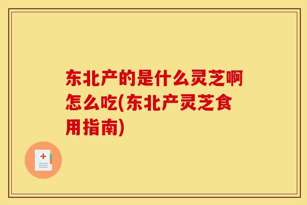 东北产的是什么灵芝啊怎么吃(东北产灵芝食用指南)-第1张图片-灵芝之家 东北产的是什么灵芝啊怎么吃(东北产灵芝食用指南)-第1张图片-灵芝之家