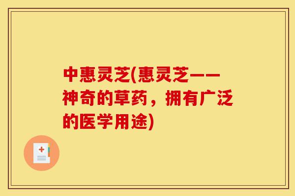 中惠灵芝(惠灵芝——神奇的草药,拥有广泛的医学用途)-第1张图片-灵芝之家 中惠灵芝(惠灵芝——神奇的草药,拥有广泛的医学用途)-第1张图片-灵芝之家