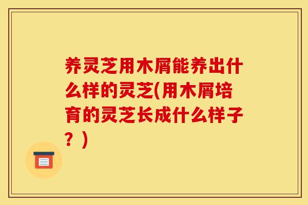 养灵芝用木屑能养出什么样的灵芝(用木屑培育的灵芝长成什么样子?)-第1张图片-灵芝之家 养灵芝用木屑能养出什么样的灵芝(用木屑培育的灵芝长成什么样子?)-第1张图片-灵芝之家
