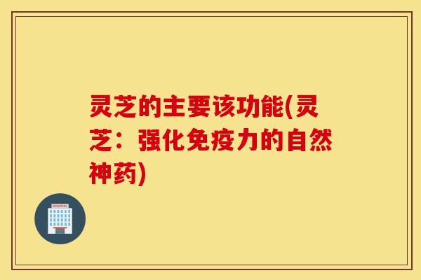 灵芝的主要该功能(灵芝：强化免疫力的自然神药)-第1张图片-灵芝之家