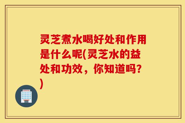 灵芝煮水喝好处和作用是什么呢(灵芝水的益处和功效,你知道吗?)-第1张图片-灵芝之家 灵芝煮水喝好处和作用是什么呢(灵芝水的益处和功效,你知道吗?)-第1张图片-灵芝之家