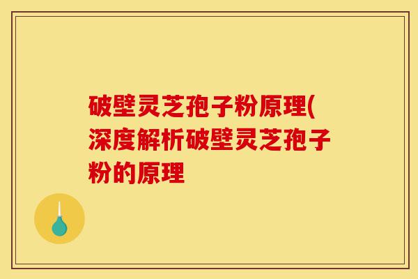 破壁灵芝孢子粉原理(深度解析破壁灵芝孢子粉的原理-第1张图片-灵芝之家 破壁灵芝孢子粉原理(深度解析破壁灵芝孢子粉的原理-第1张图片-灵芝之家