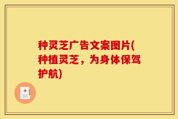 种灵芝广告文案图片(种植灵芝,为身体保驾护航)-第1张图片-灵芝之家 种灵芝广告文案图片(种植灵芝,为身体保驾护航)-第1张图片-灵芝之家