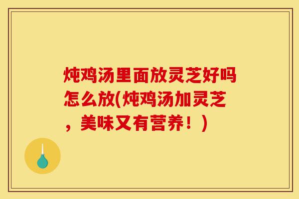 炖鸡汤里面放灵芝好吗怎么放(炖鸡汤加灵芝,美味又有营养!)-第1张图片-灵芝之家 炖鸡汤里面放灵芝好吗怎么放(炖鸡汤加灵芝,美味又有营养!)-第1张图片-灵芝之家